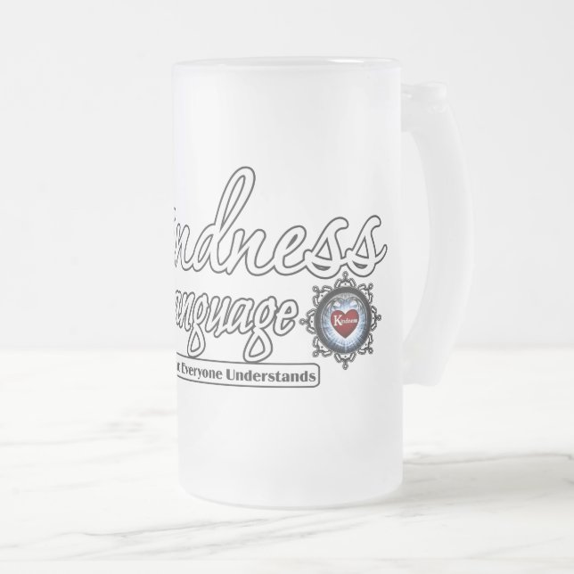 Freundlichkeit ist die Sprache Mattglas Bierglas (VorderseiteRechts)
