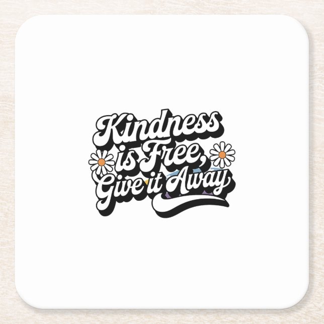 "Freundlichkeit ist frei, gib es weg" Rechteckiger Pappuntersetzer (Vorderseite)