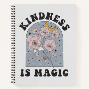 Freundlichkeit ist Magie Vintage Blumen Notizbuch