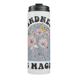 Freundlichkeit ist Magie Vintage Blumen Thermosbecher