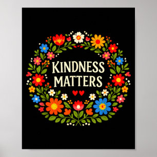 Freundlichkeit Positive Botschaft Blumen Kunst Ins Poster