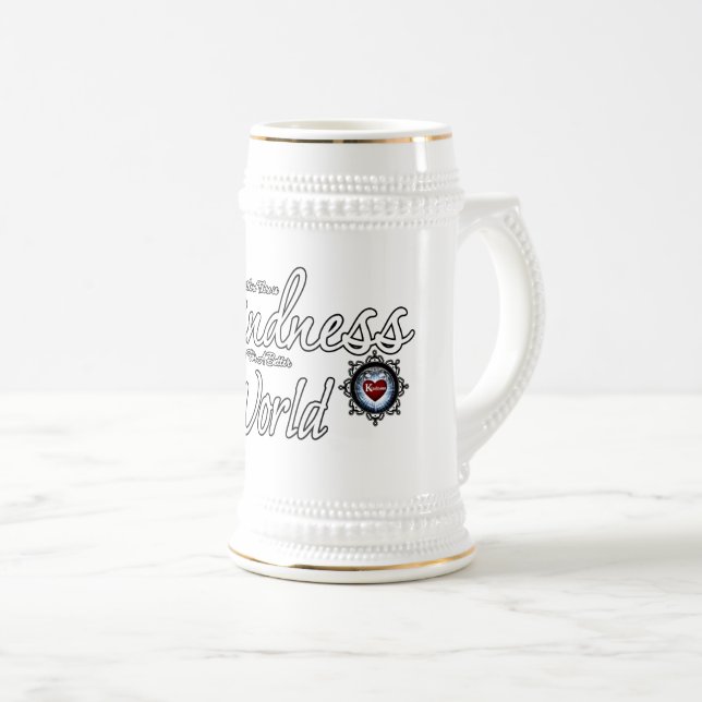 Freundlichkeit Rette die Welt Bierglas (VorderseiteRechts)