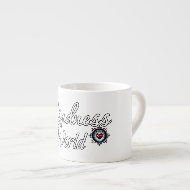 Freundlichkeit Rette die Welt Espressotasse (Vorderseite Rechts)
