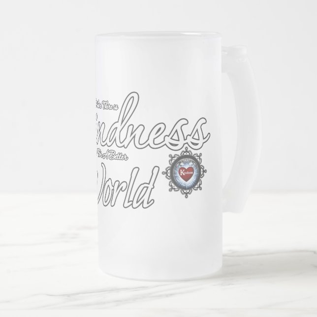 Freundlichkeit Rette die Welt Mattglas Bierglas (VorderseiteRechts)
