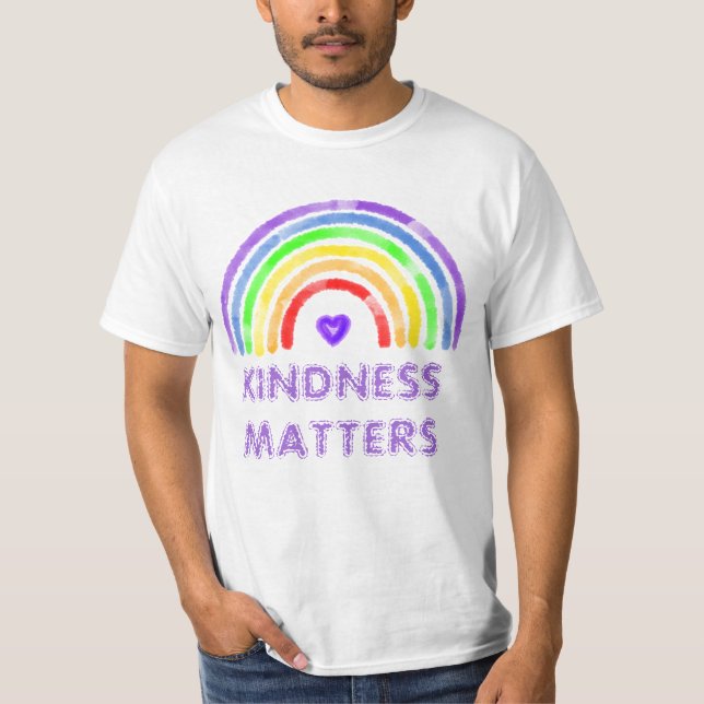 Freundlichkeit spielt eine Rolle | Regenbogen T-Shirt (Vorderseite)