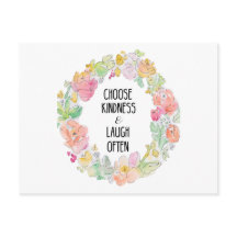 Freundlichkeit und Lachen Inspiration und Blumenpo