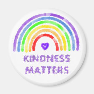 Freundlichkeit zählt   Regenbogen und Wasserfarbe  Magnet