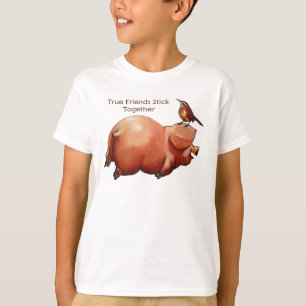 Freunds-Stock zusammen: Niedliches Schwein mit T-Shirt