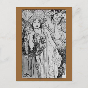 Freundschaft ~ Alphones Mucha ~ 1904 Postkarte