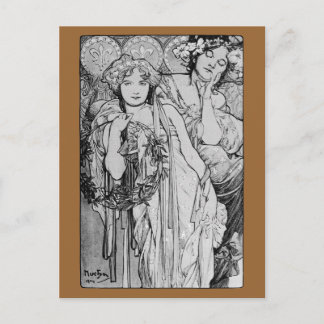 Freundschaft ~ Alphones Mucha ~ 1904 Postkarte