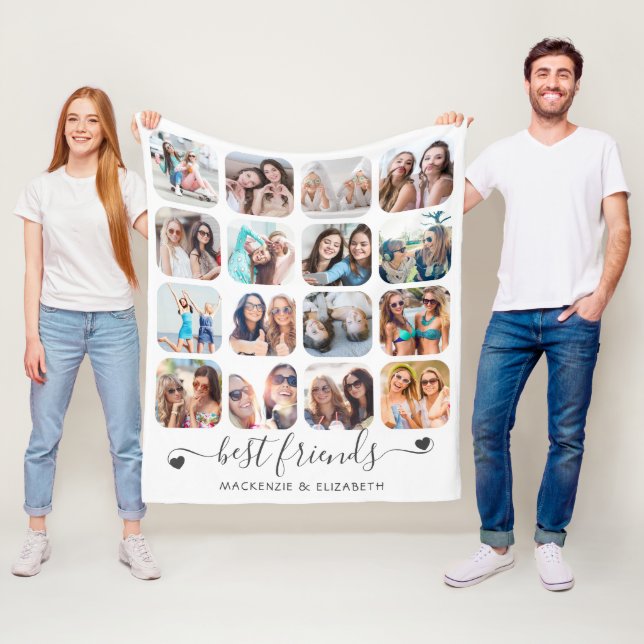 Freundschaft BEST FREUNDS Script Hearts 16 Foto Fleecedecke (Beispiel)