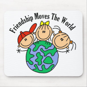 Freundschaft bewegt die Welt T-Shirts und Geschenk Mousepad