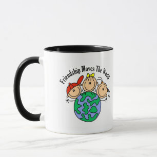 Freundschaft bewegt die Welt T-Shirts und Geschenk Tasse