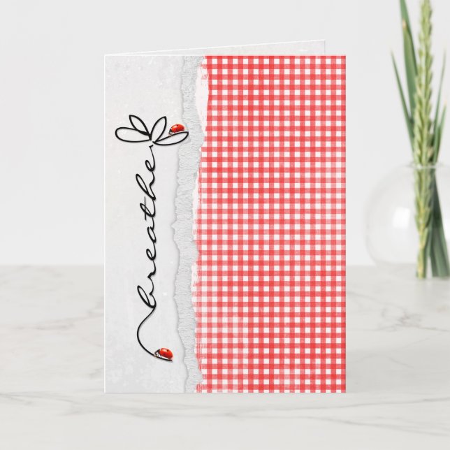 Freundschaft Blume mit Lady Bugs Karte (Vorderseite)