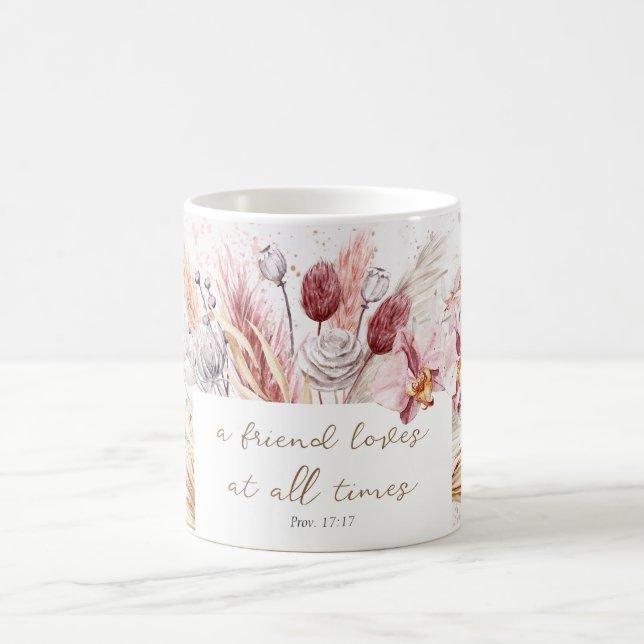 Freundschaft Boho Bible Verse Inspiration Blumen Kaffeetasse (Mittel)