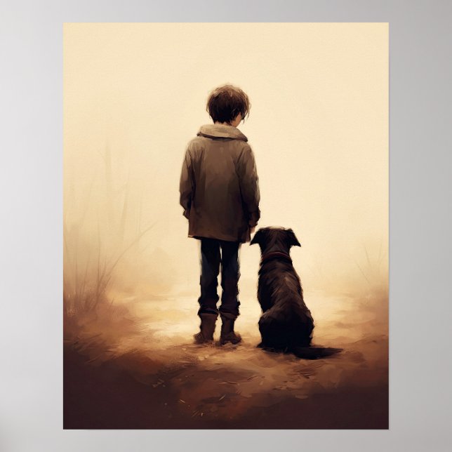 Freundschaft, Boy und sein Hund Poster (Vorne)