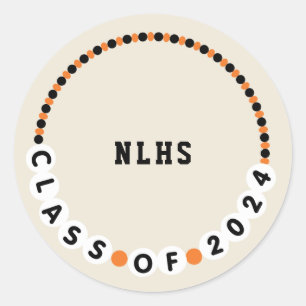 Freundschaft Bracelet 2024 Abschluss Orange + Blac Runder Aufkleber