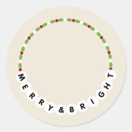 Freundschaft Bracelet fröhlich und hell Weihnachte Runder Aufkleber