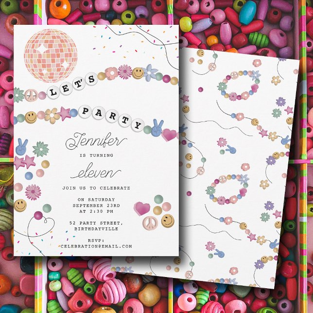 Freundschaft Bracelet Girl Jewele Geburtstagsparty Einladung (Friendship Bracelet Girl Jewelry Birthday Party Invitation)