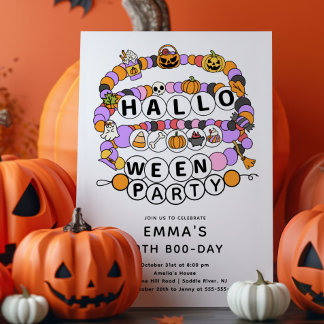 Freundschaft Bracelet Halloween Geburtstag Einladung