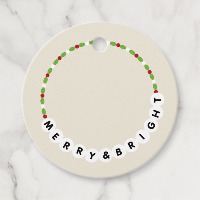 Freundschaft Bracelet Merry und helle Weihnachten Geschenkanhänger (Vorderseite)