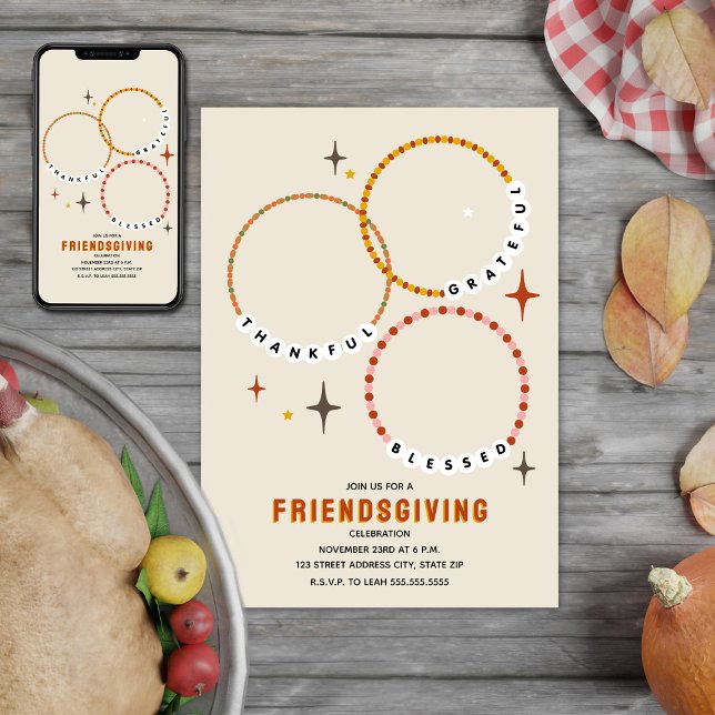 Freundschaft Bracelets Friendsgiving Erntedank Einladung (Von Creator hochgeladen)