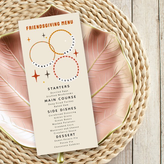 Freundschaft Bracelets Friendsgiving Erntedank Menükarte (Von Creator hochgeladen)
