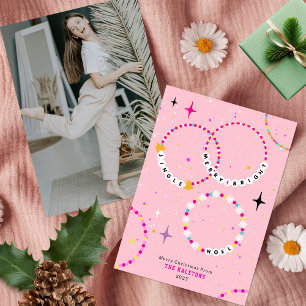 Freundschaft Bracelets Pink Weihnachts-Foto Einladung