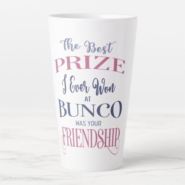 Freundschaft Bunco Bester Preis Typografie Milchtasse (Vorderseite)