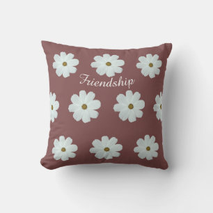Freundschaft Daisy Wildblumen Muster Pink Floral Kissen
