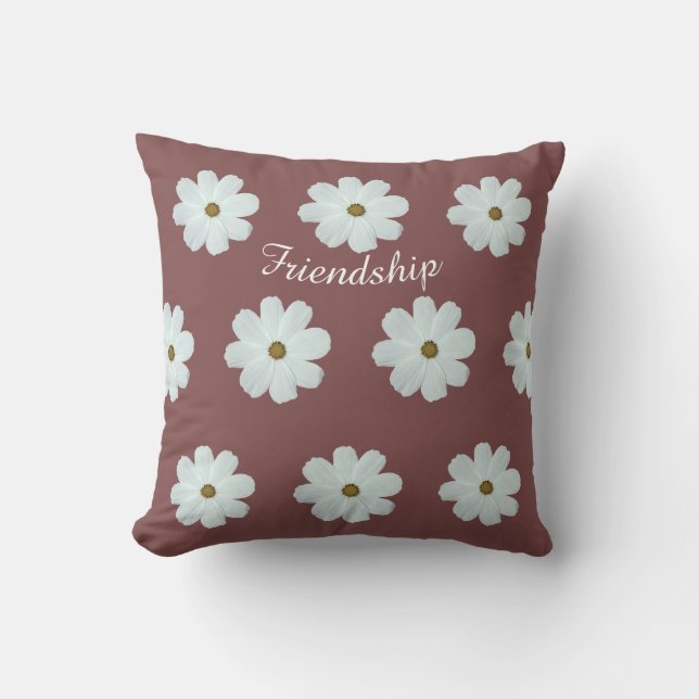 Freundschaft Daisy Wildblumen Muster Pink Floral Kissen (Vorderseite)