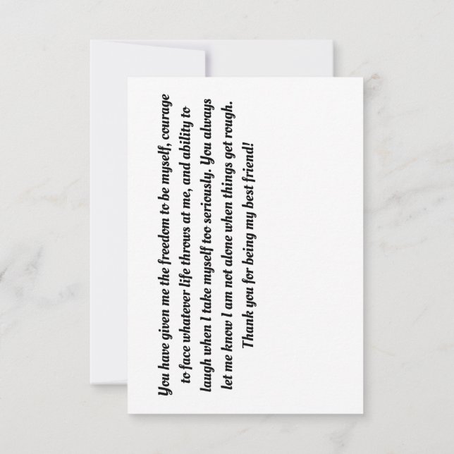 Freundschaft Dankeskarte (Rückseite)