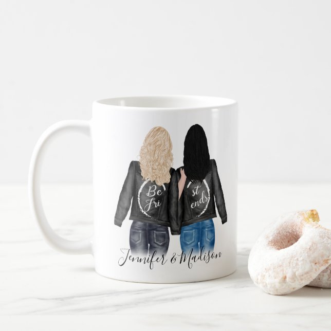 Freundschaft der besten Freunde der Custom Hair BE Kaffeetasse (Mit Donut)