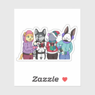 Freundschaft erwärmt das Herz Aufkleber