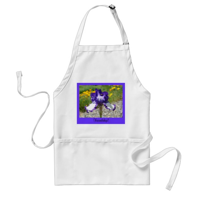 Freundschaft! Geschenke Lila Iris Blume Qualität S Schürze (Vorne)