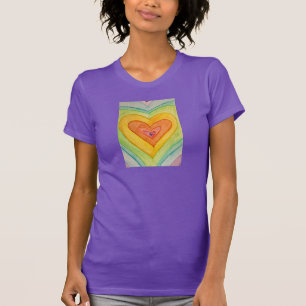 Freundschaft Herzstück Rainbow Liebe Custom Art T  T-Shirt