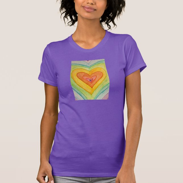 Freundschaft Herzstück Rainbow Liebe Custom Art T  T-Shirt (Vorderseite)