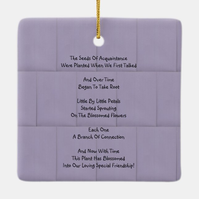 Freundschaft im Blut Keramikornament (Rückseite)