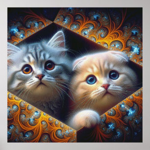 Freundschaft in Fraktal Frames: Eine Atemberaubend Poster