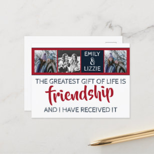 Freundschaft inspirierend mit Namen und Fotos Postkarte