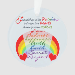 Freundschaft ist das Regenbogendesign-Sprichwort d Ornament