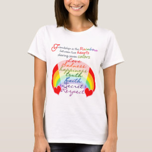 Freundschaft ist das Regenbogendesign-Sprichwort d T-Shirt