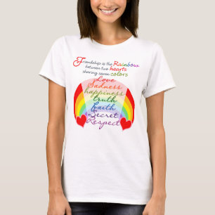 Freundschaft ist das Regenbogendesign-Sprichwort d T-Shirt