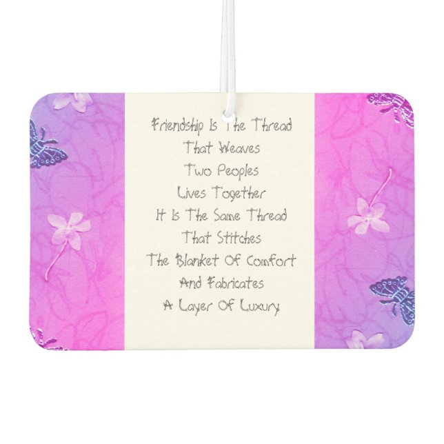 Freundschaft ist das Thema Autolufterfrischer (Vorderseite)