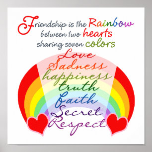 Freundschaft ist die BESTE FREUNDIN des Regenbogen Poster