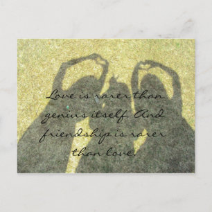 Freundschaft ist selten als Liebe Postkarte