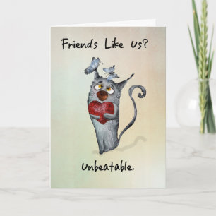 Freundschaft Jahrestag Whimsical Cat Butterfly Karte