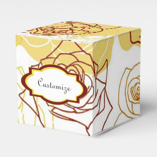 Freundschaft & Joy Yellow Roses Cube Favor Box Geschenkschachtel