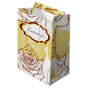 Freundschaft & Joy Yellow Roses Geschenktasche Mittlere Geschenktüte