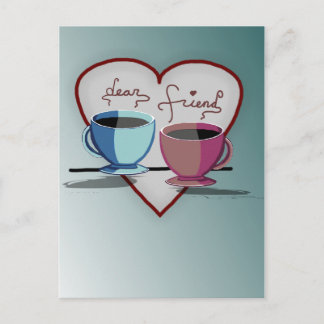 Freundschaft Kaffeekuchen Valentinstag Card Feiertagspostkarte